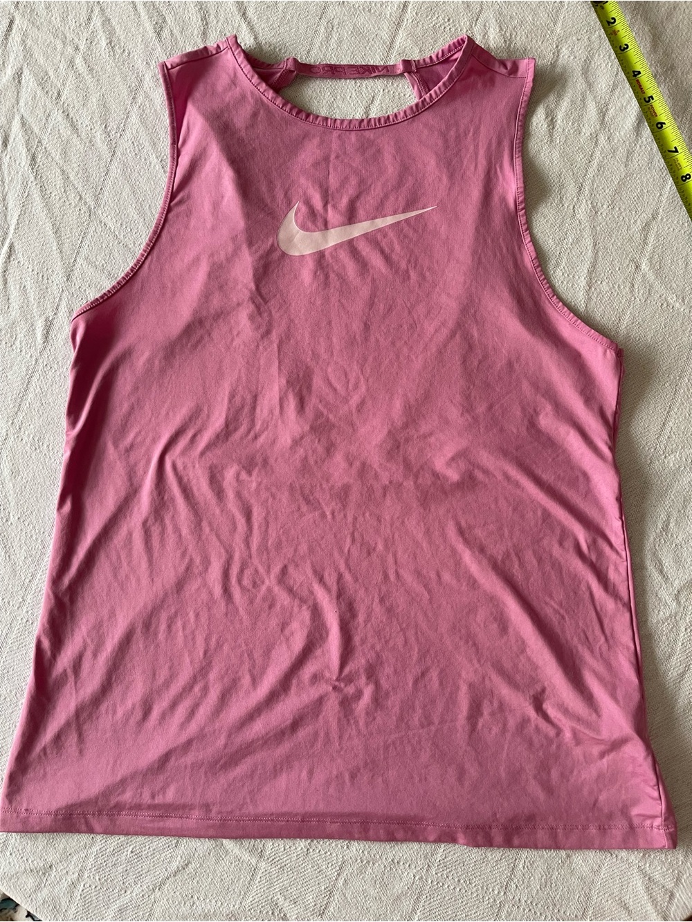 Nike Pro Dri-Fit Bubblegum Pink Sleeveless Athletic Tank with White Swoosh